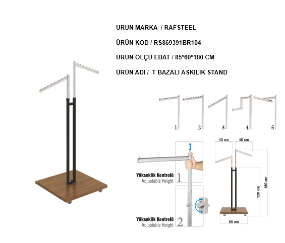 ASKILIK RONDO BAZALI T STAND RAFSTEEL RS869391ERA104 3 ASKILIK RONDO BAZALI T STAND RAFSTEEL RS869391ERA104