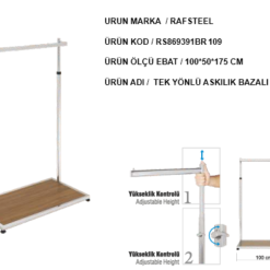 Askılık Bazalı Tek Yönlü Stand RAFSTEEL RS9000RA0109