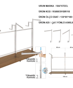 RONDO BAZALI ÇİFT YÖNLÜ ASKILIK STAND RAFSTEEL RS869391ERA118