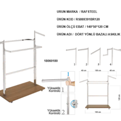 Askılık Bazalı Dört Yönlü Stand R RAFSTEEL RS9000RA0120