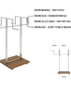 RONDO BAZALI DÖRT YÖNLÜ ASKILIK  STAND RAFSTEEL RS869391ERA122