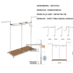 Askılık Bazalı Dört Yönlü Stand  RAFSTEEL RS9000RARA0125