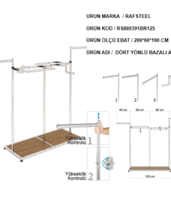 RONDO BAZALI DÖRT YÖNLÜ ASKILIK STAND RAFSTEEL RS869391ERA125