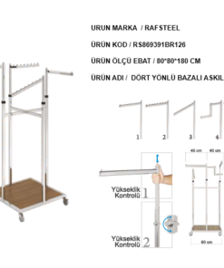 RONDO BAZALI DÖRT YÖNLÜ ASKILIK STAND RAFSTEEL RS869391ERA126