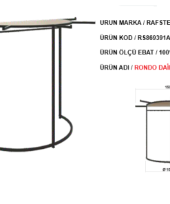 RONDO DAİRE ASKILIK ÜST TABLALI STAND RAFSTEEL RS869391ERD163