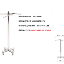 Askılık Dört Yönlü Stand RAFSTEEL RS9000RA0174