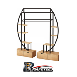 RAF STAND Bazalı Ahşap veya Cam Raflı RAFSTEEL RS9000RA04