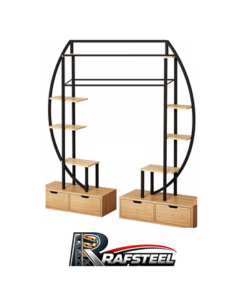 RAF STAND Bazalı Ahşap veya Cam Raflı RAFSTEEL RS9000RA04