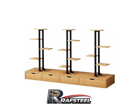 RAF STAND Bazalı Ahşap veya Cam Raflı RAFSTEEL RS5000RA9803 3 RAF STAND Bazalı Ahşap veya Cam Raflı RAFSTEEL RS5000RA9803