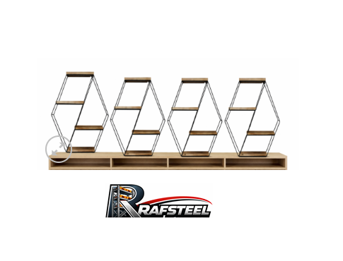 RAF STAND Bazalı Ahşap veya Cam Raflı RAFSTEEL RS5000RA9805 3 RAF STAND Bazalı Ahşap veya Cam Raflı RAFSTEEL RS5000RA9805