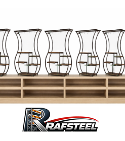 RAF STAND Bazalı Ahşap veya Cam Raflı RAFSTEEL RS5000RA03