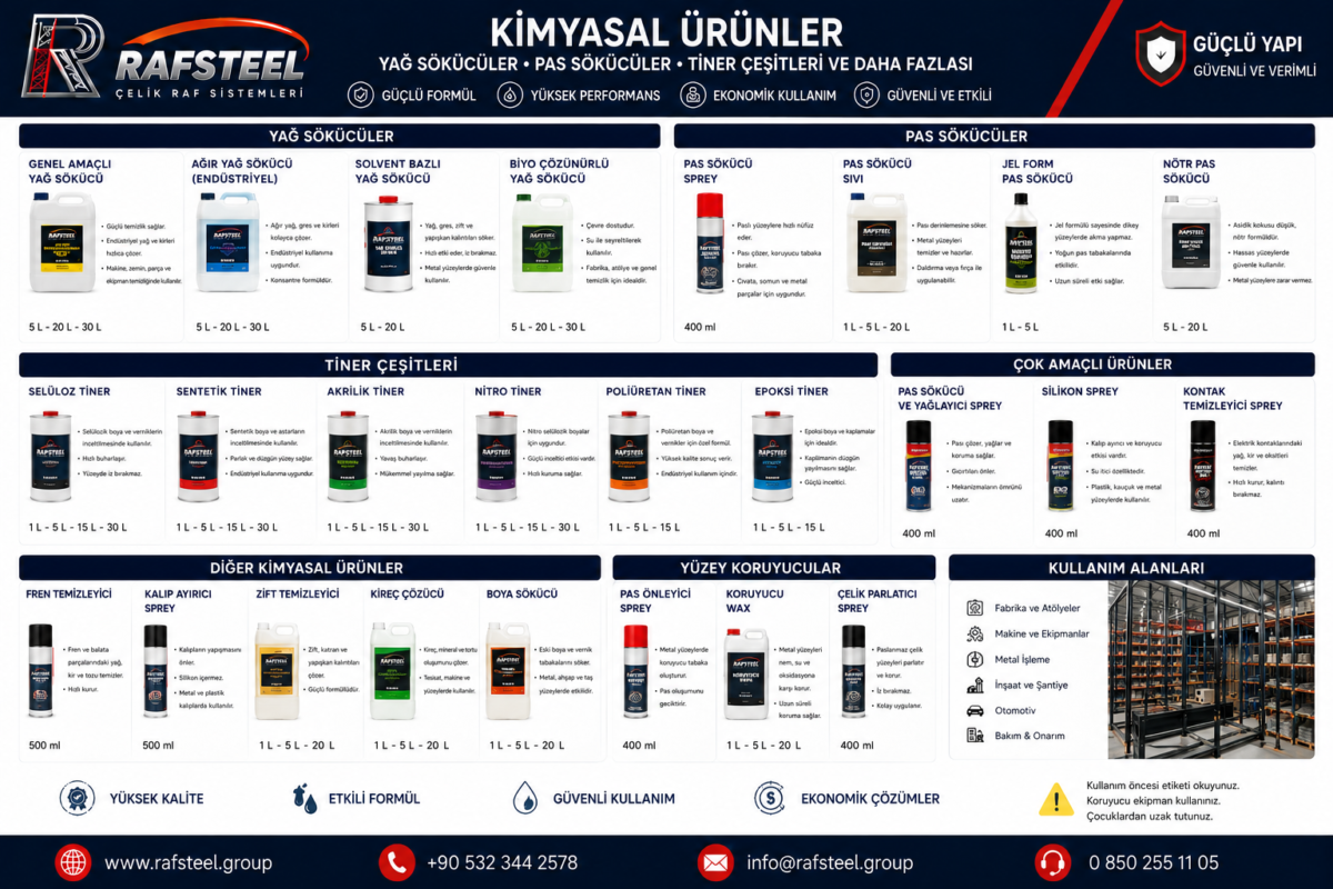 14 kimyasal raf sistemleri parcalari