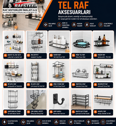 RAFSTEEL BANYO TEL RAF AKSESUARLARI  / Ürün Fiyatları İçin Tel Raf Sistemleri Sayfasına bakınız