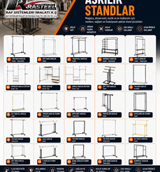 RAFSTEEL ASKILIK STANDLARI  / Ürün Fiyatları İçin Askılık Raf Sistemleri Sayfasına bakınız