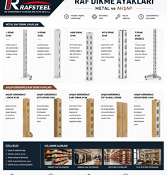 RAFSTEEL RAF DİKME AYAKLARI / Ürün Fiyatları için Raf Parçaları Sayfasına bakınız..