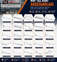 RAFSTEEL TEL ASKI AKSESUARLARI  / Ürün Fiyatları İçin Raf Parçaları Sayfasına bakınız.
