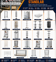 RAFSTEEL TEL ASKILIK STAND  / Ürün Fiyatları İçin Tel Raf Sistemleri Sayfasına bakınız.